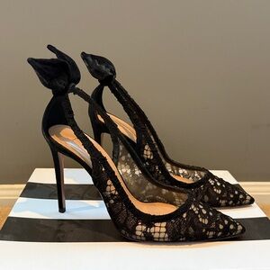 Aquazzura Black Lace Heels